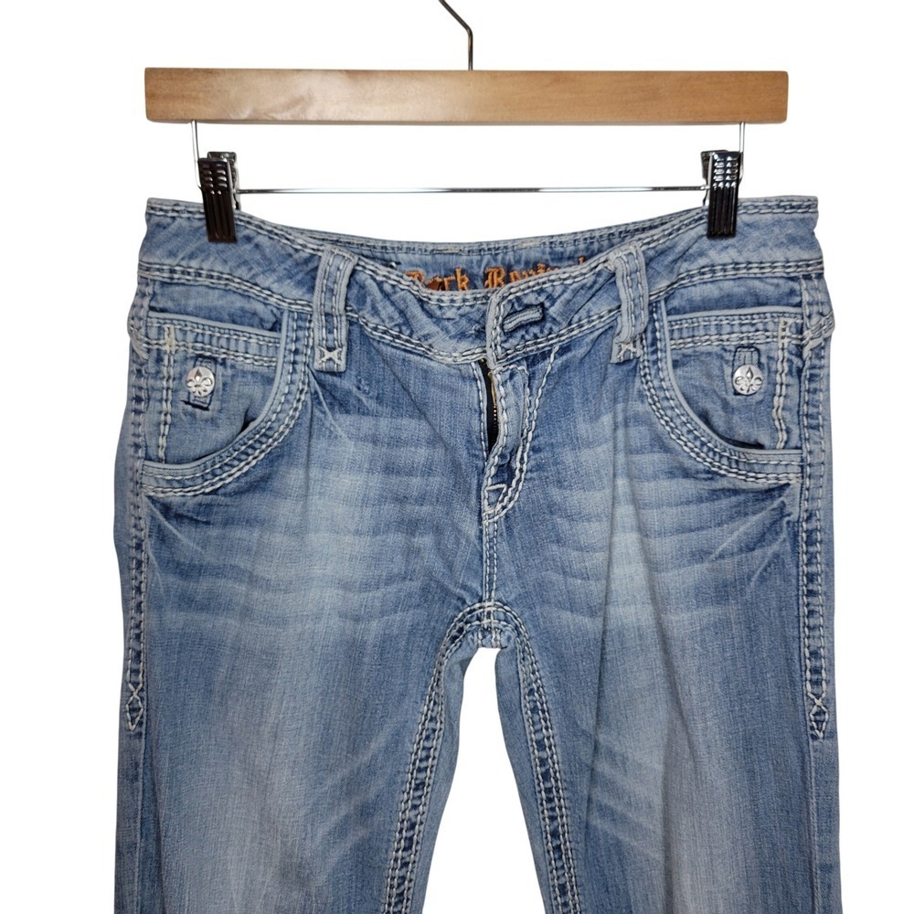 Rock Revival Elizabeth Low Rise Wide Leg Jeans Women's Size 30 Western Boho - Picture 3 of 11